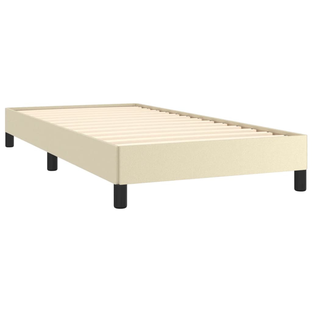 Estrutura de cama 100x200 cm couro artificial cor creme