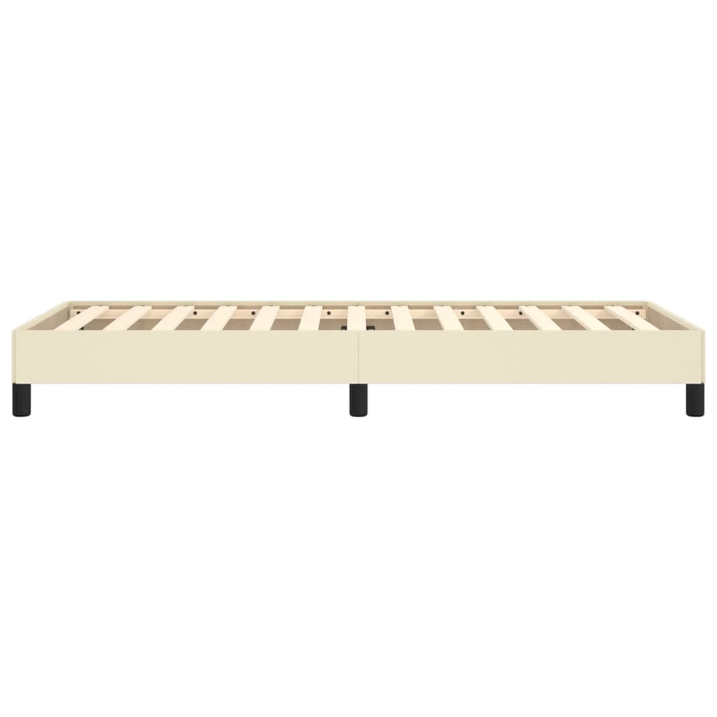 Estrutura de cama 100x200 cm couro artificial cor creme