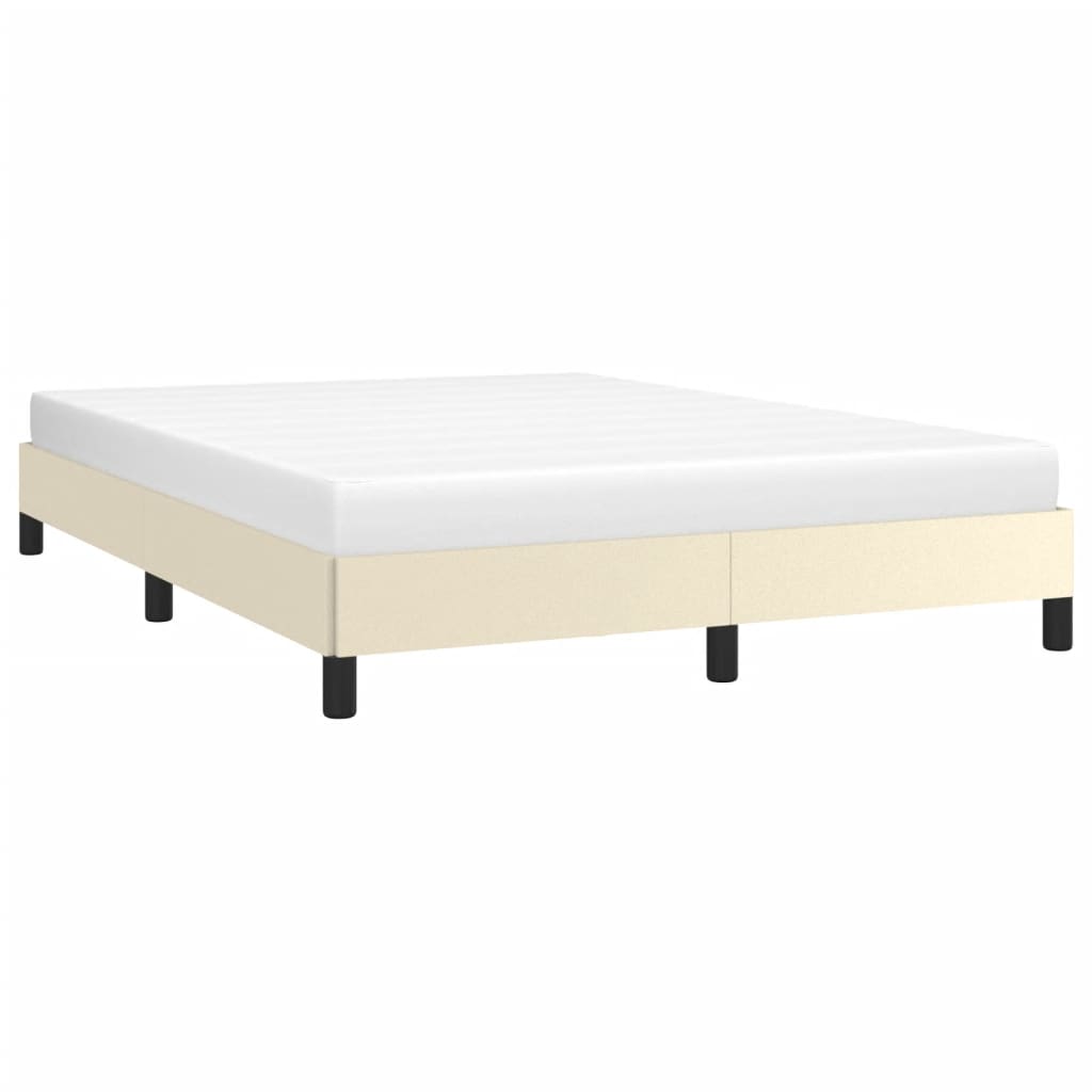 Estrutura de cama 140x190 cm couro artificial cor creme