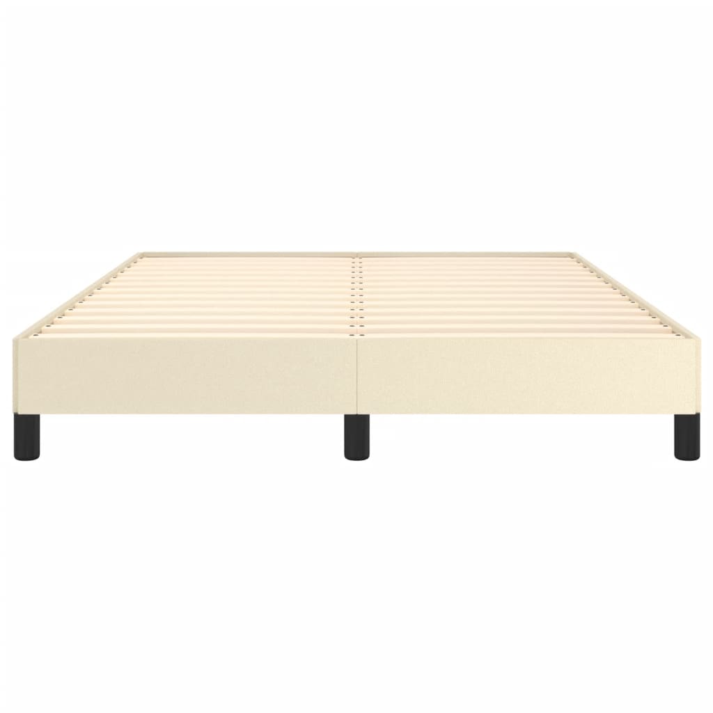 Estrutura de cama 140x190 cm couro artificial cor creme