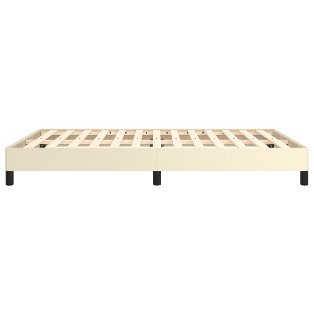 Estrutura de cama 140x190 cm couro artificial cor creme