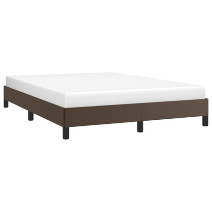 Estrutura de cama 140x190 cm couro artificial castanho