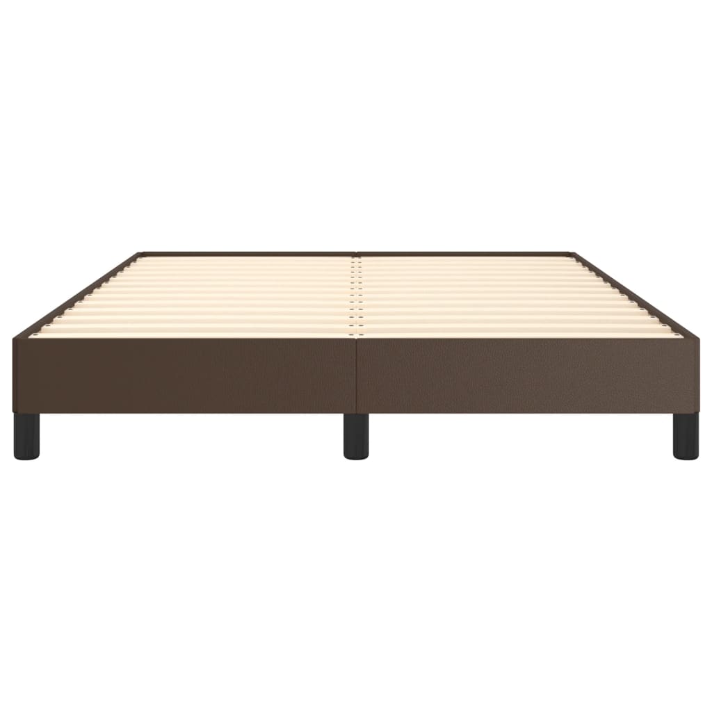 Estrutura de cama 140x190 cm couro artificial castanho