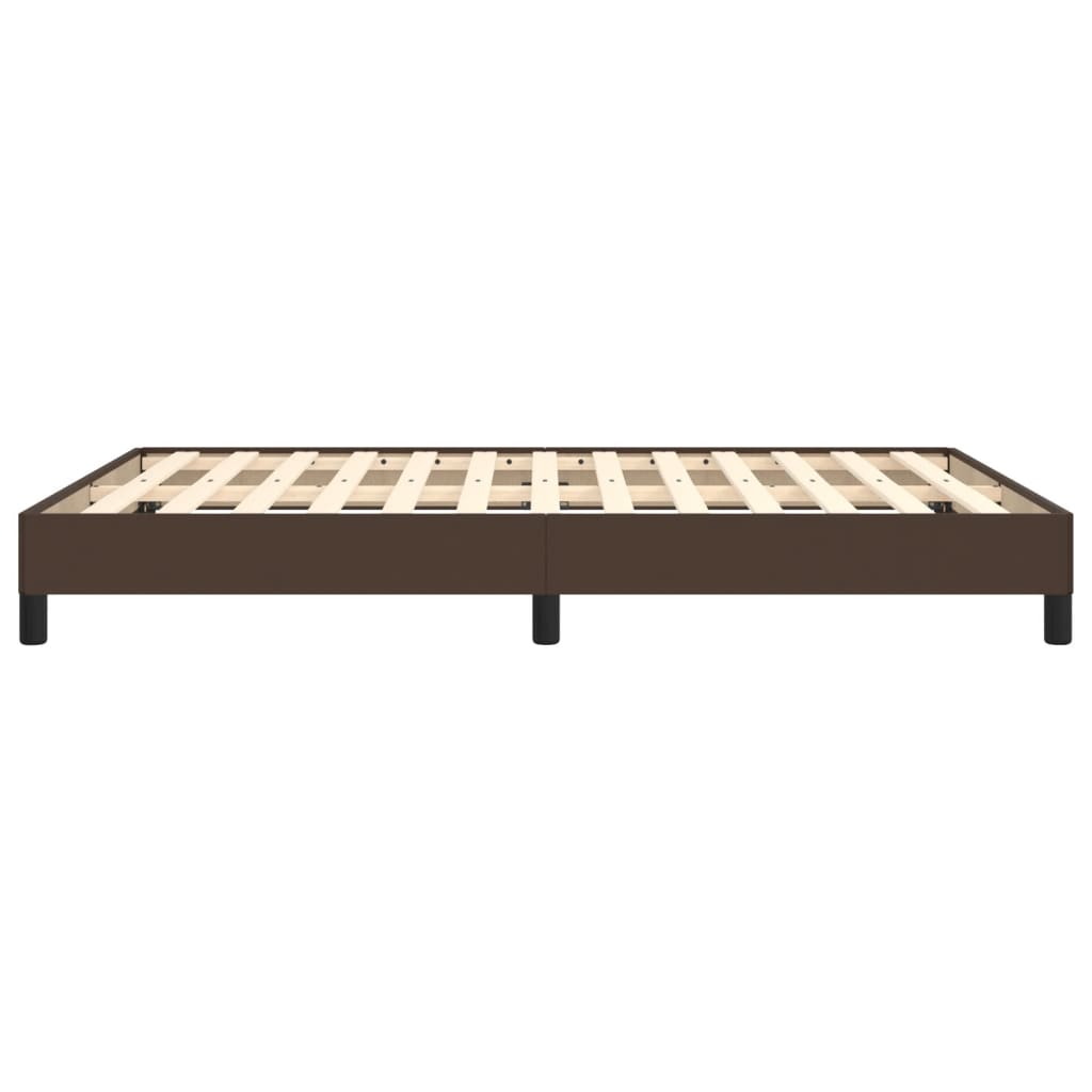 Estrutura de cama 140x190 cm couro artificial castanho