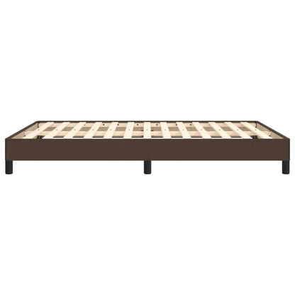 Estrutura de cama 140x190 cm couro artificial castanho