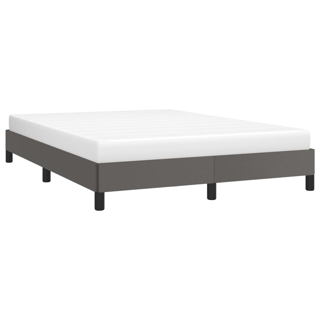 Estrutura de cama 140x190 cm couro artificial cinzento