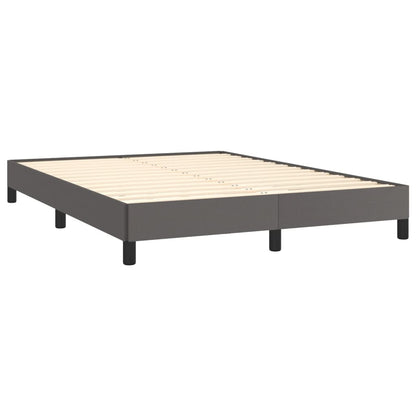 Estrutura de cama 140x190 cm couro artificial cinzento