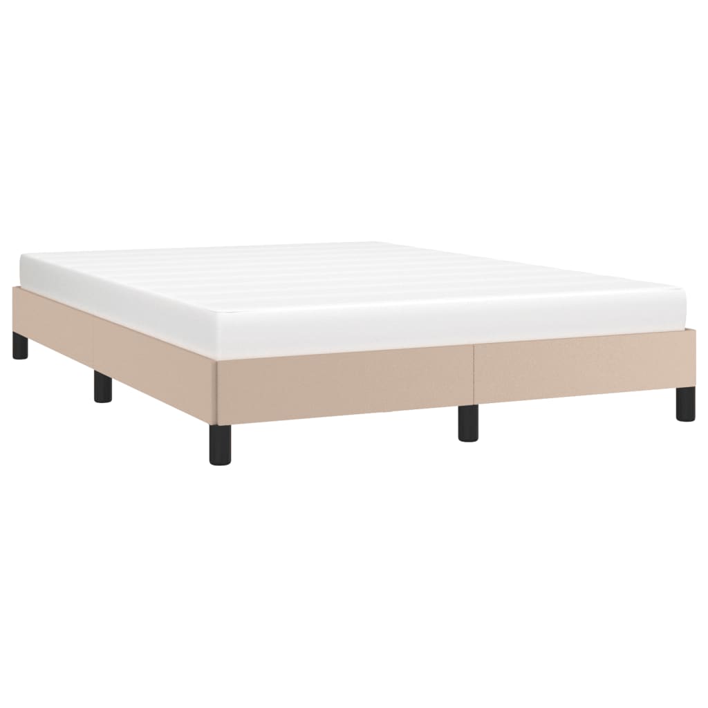 Estrutura de cama 140x190 cm couro artificial cappuccino