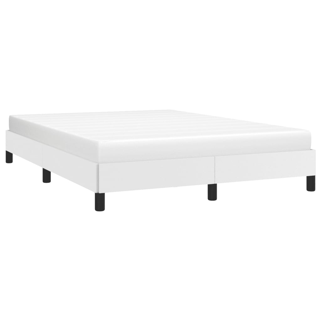 Estrutura de cama 140x200 cm couro artificial branco