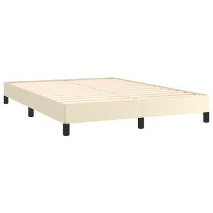 Estrutura de cama 140x200 cm couro artificial cor creme