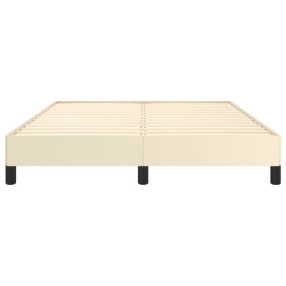 Estrutura de cama 140x200 cm couro artificial cor creme