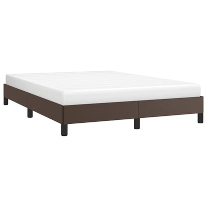 Estrutura de cama 140x200cm couro artificial castanho