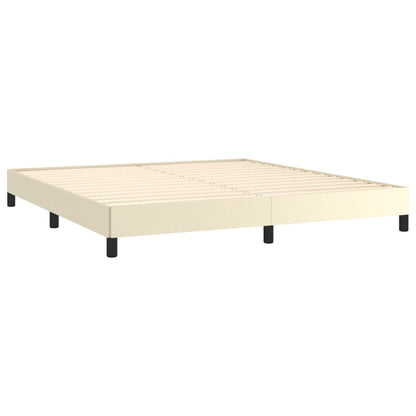 Estrutura de cama 160x200 cm couro artificial cor crème