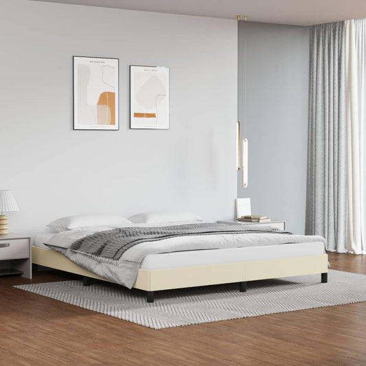 Estrutura de cama 160x200 cm couro artificial cor crème