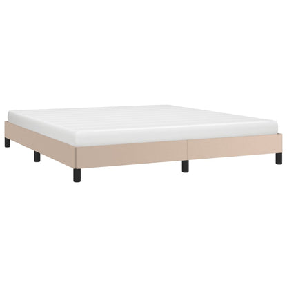 Estrutura de cama 160x200 cm couro artificial cappuccino