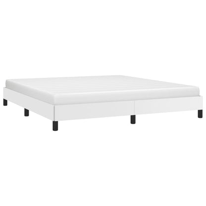 Estrutura de cama 180x200cm couro artificial branco