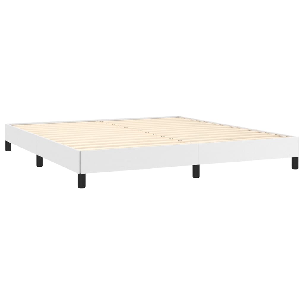 Estrutura de cama 180x200cm couro artificial branco