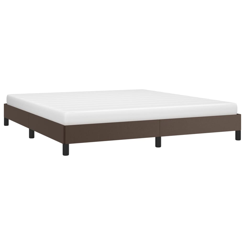 Estrutura de cama 180x200cm couro artificial castanho