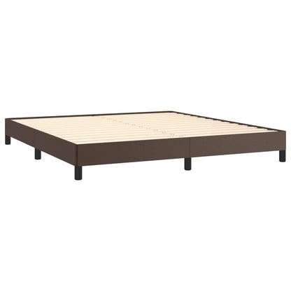 Estrutura de cama 180x200cm couro artificial castanho