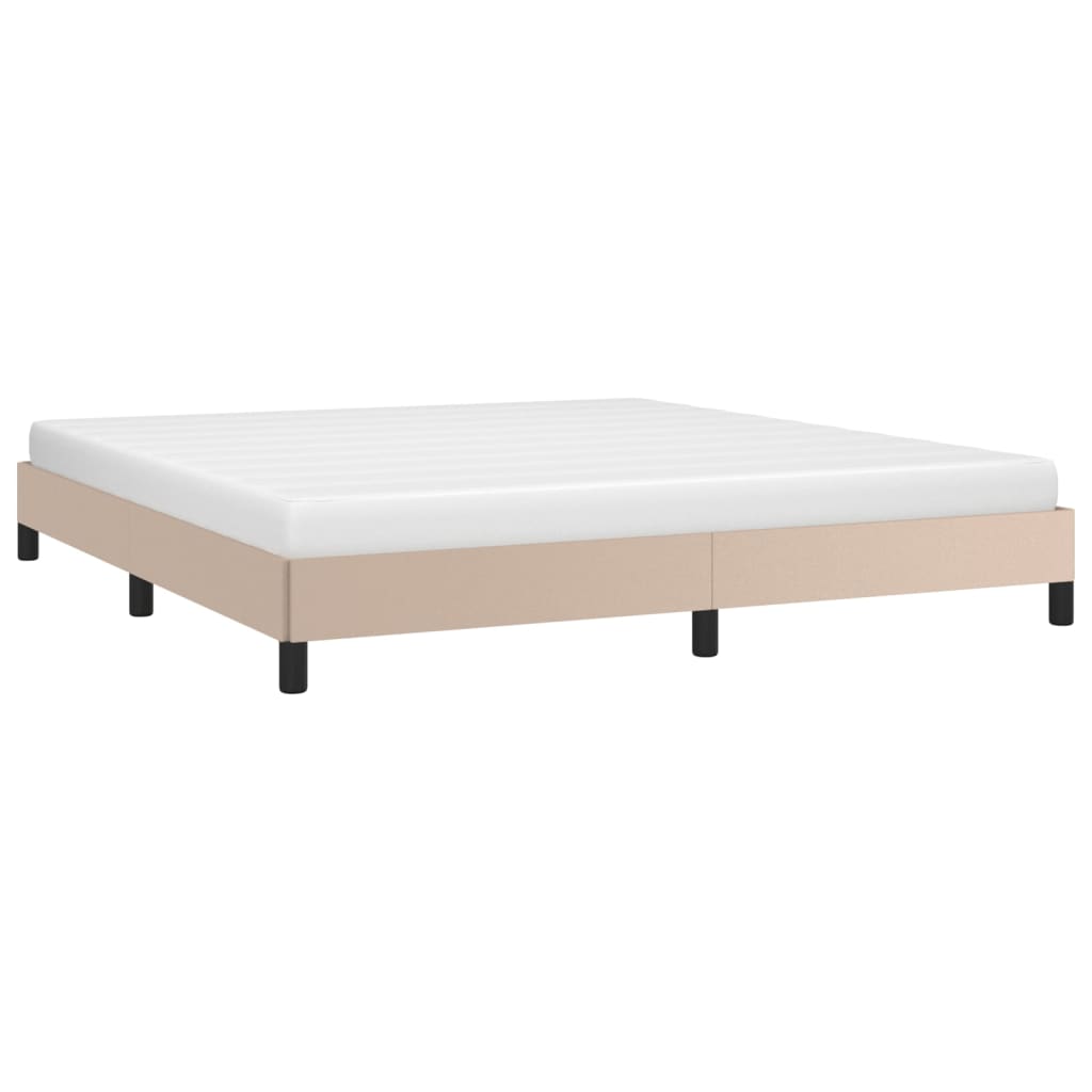 Estrutura de cama 180x200 cm couro artificial cappuccino