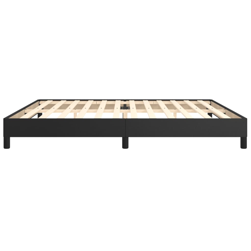 Estrutura de cama 200x200 cm couro artificial preto