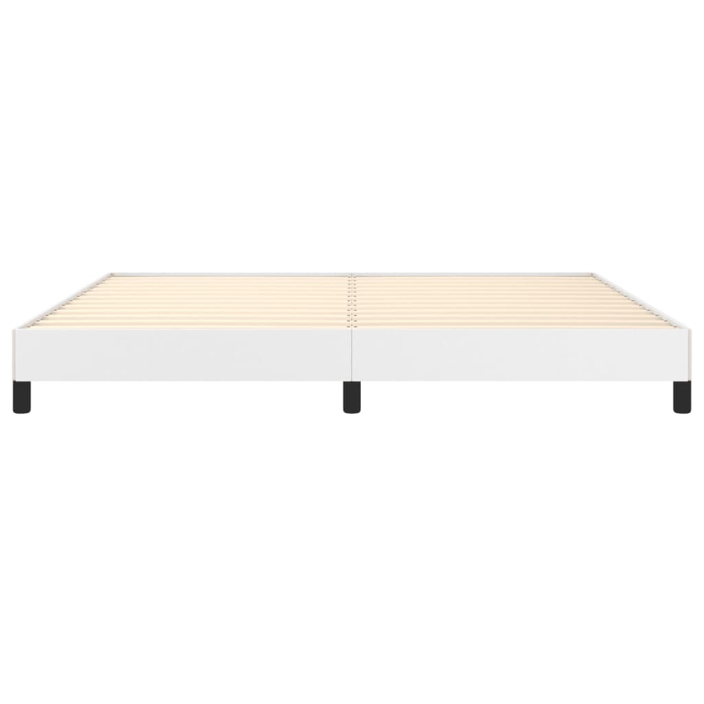 Estrutura de cama 200x200 cm couro artificial branco