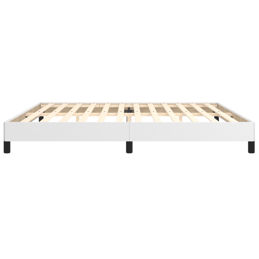 Estrutura de cama 200x200 cm couro artificial branco