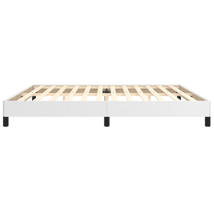 Estrutura de cama 200x200 cm couro artificial branco