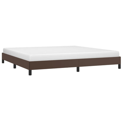 Estrutura de cama 200x200cm couro artificial castanho