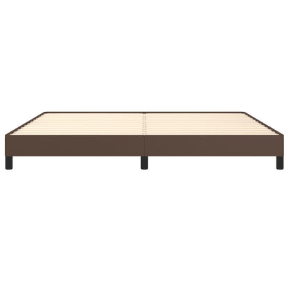 Estrutura de cama 200x200cm couro artificial castanho