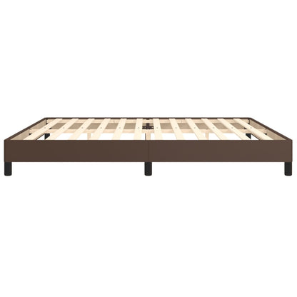 Estrutura de cama 200x200cm couro artificial castanho