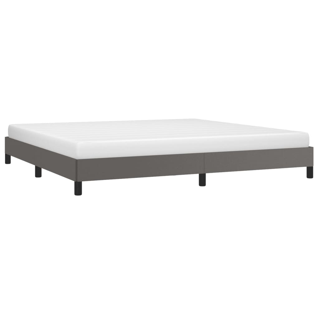 Estrutura de cama 200x200cm couro artificial cinzento