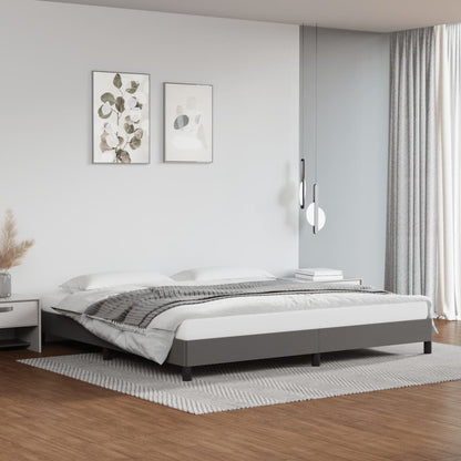 Estrutura de cama 200x200cm couro artificial cinzento