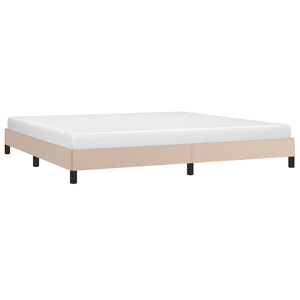 Estrutura de cama 200x200 cm couro artificial cappuccino