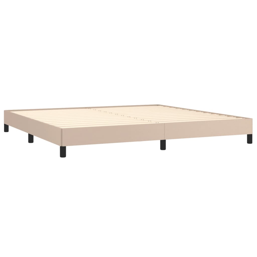 Estrutura de cama 200x200 cm couro artificial cappuccino