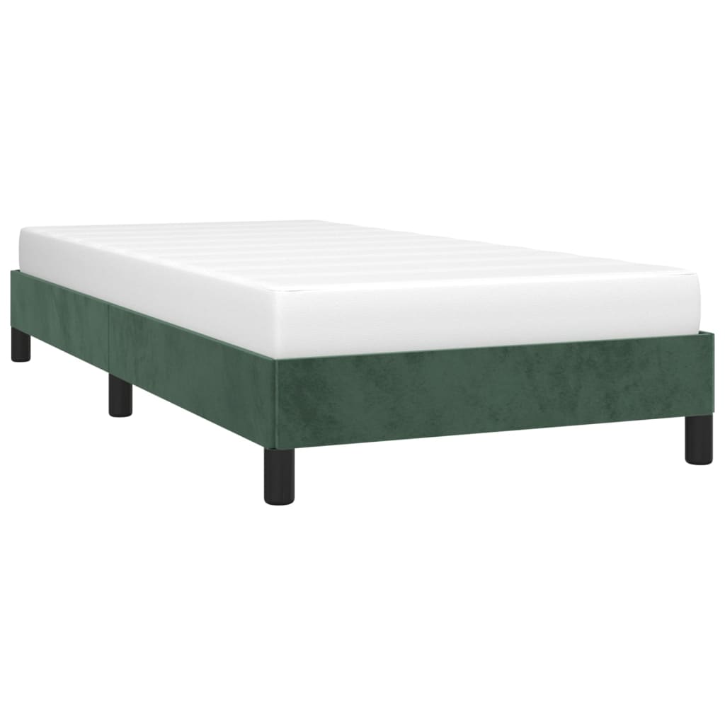 Estrutura de cama 80x200 cm veludo verde-escuro