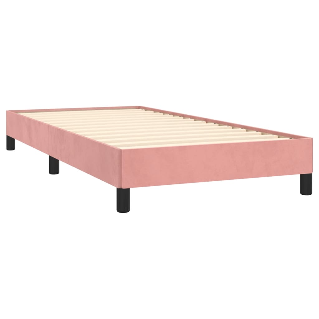 Estrutura de cama 80x200 cm veludo rosa