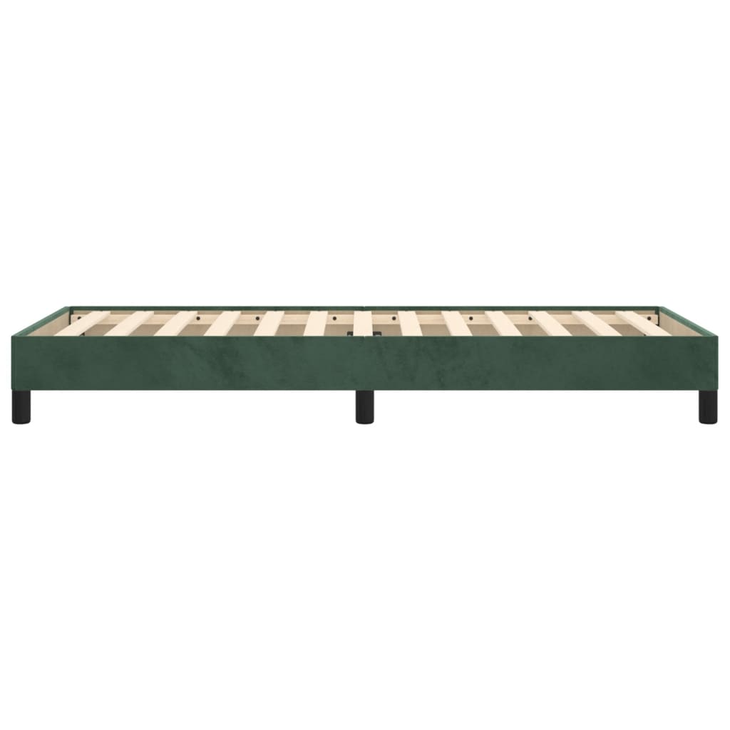 Estrutura de cama 90x190 cm veludo verde-escuro