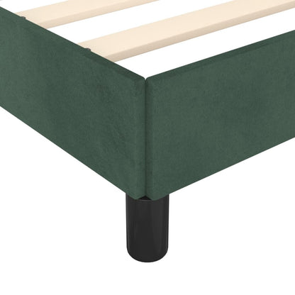 Estrutura de cama 90x190 cm veludo verde-escuro