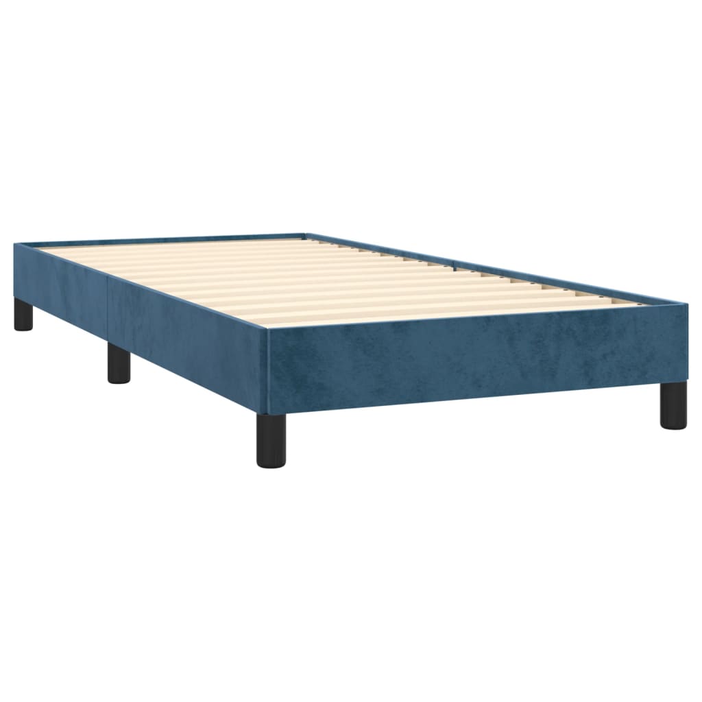 Estrutura de cama 90x190 cm veludo azul-escuro