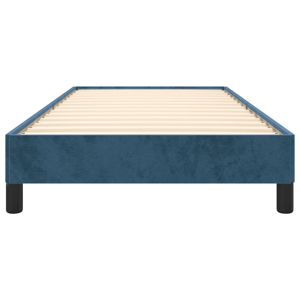 Estrutura de cama 90x190 cm veludo azul-escuro