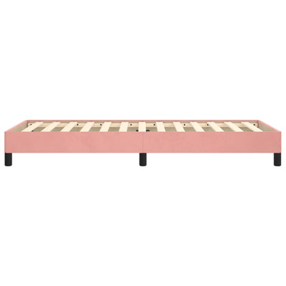 Estrutura de cama 90x190 cm veludo rosa