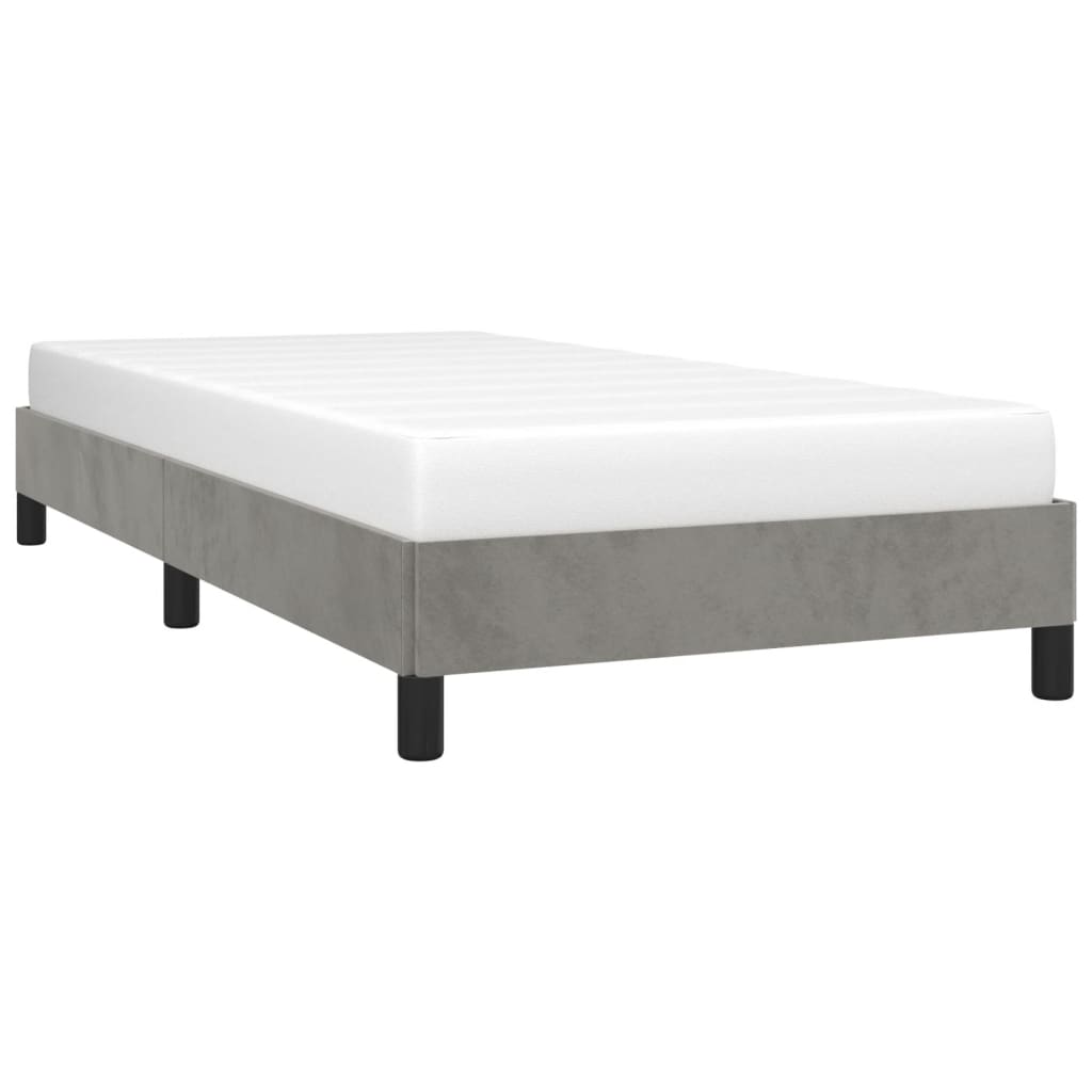 Estrutura de cama 90x200 cm veludo cinzento-claro