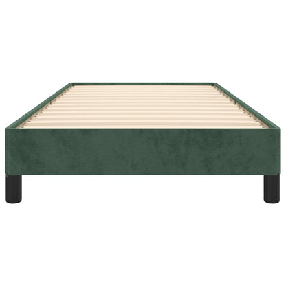 Estrutura de cama 100x200 cm veludo verde-escuro