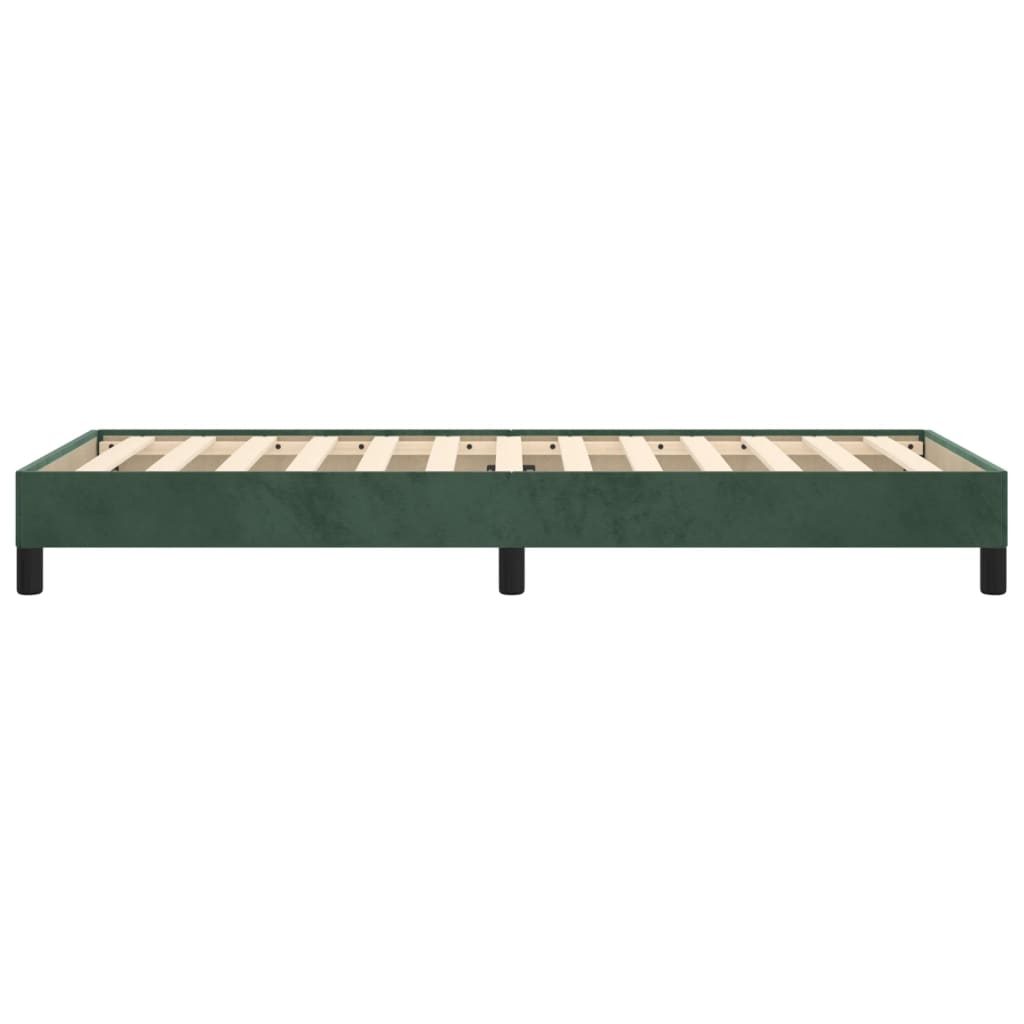 Estrutura de cama 100x200 cm veludo verde-escuro