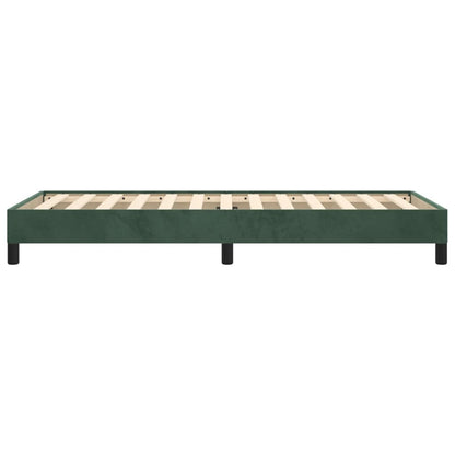 Estrutura de cama 100x200 cm veludo verde-escuro