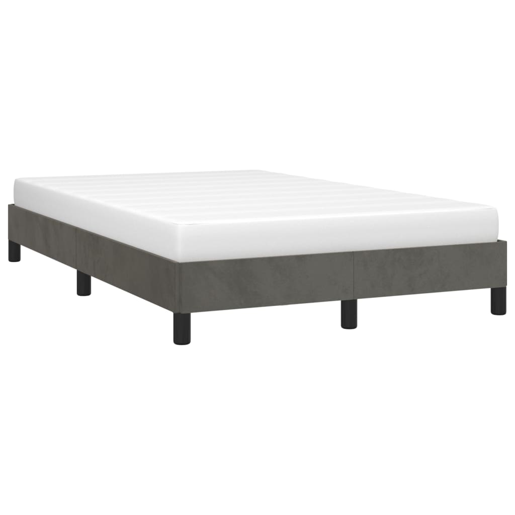 Estrutura de cama 120x200 cm veludo cinzento-escuro