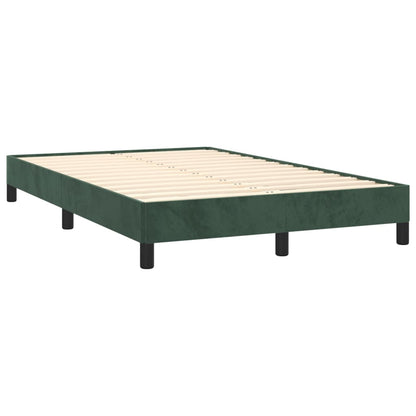 Estrutura de cama 120x200 cm veludo verde-escuro