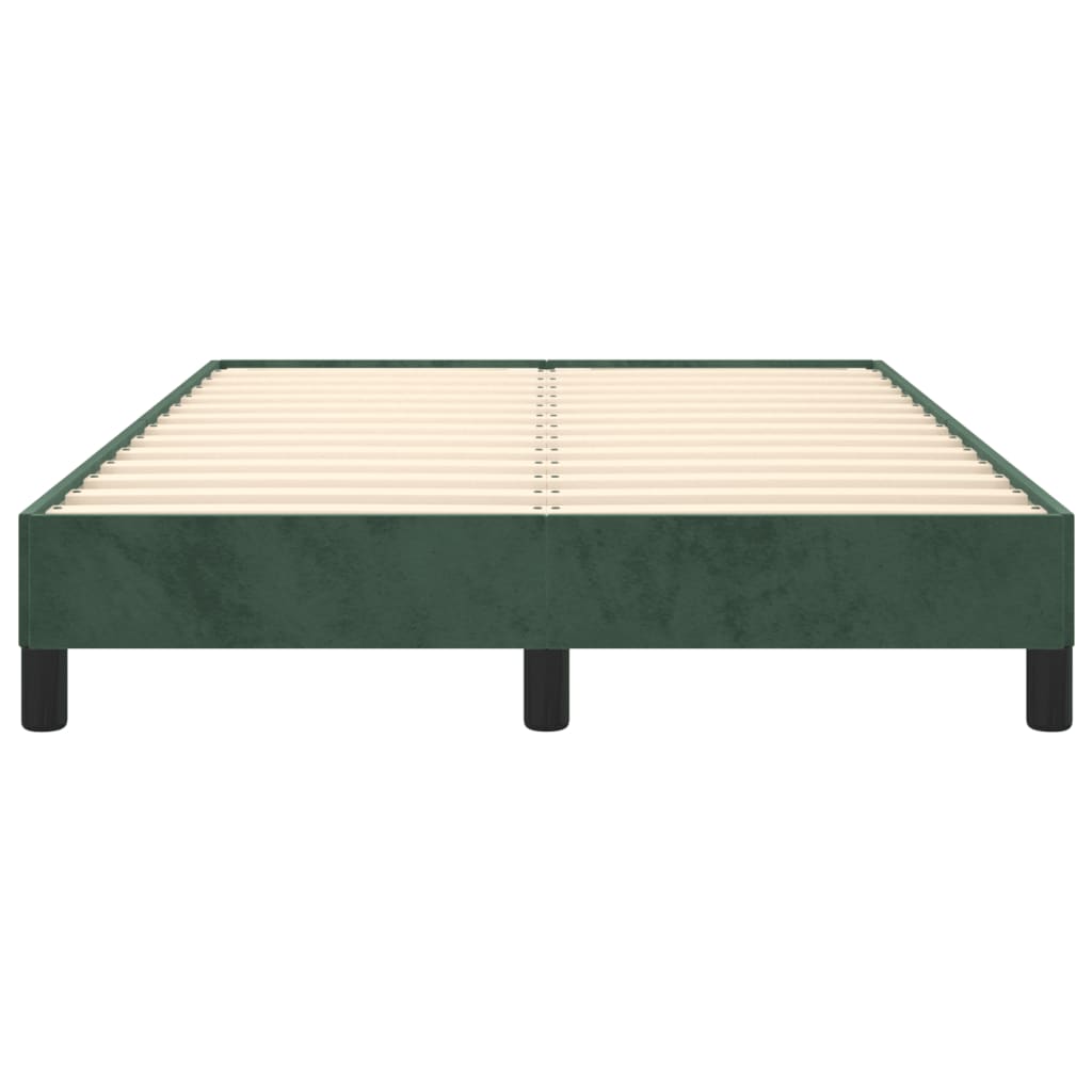 Estrutura de cama 120x200 cm veludo verde-escuro