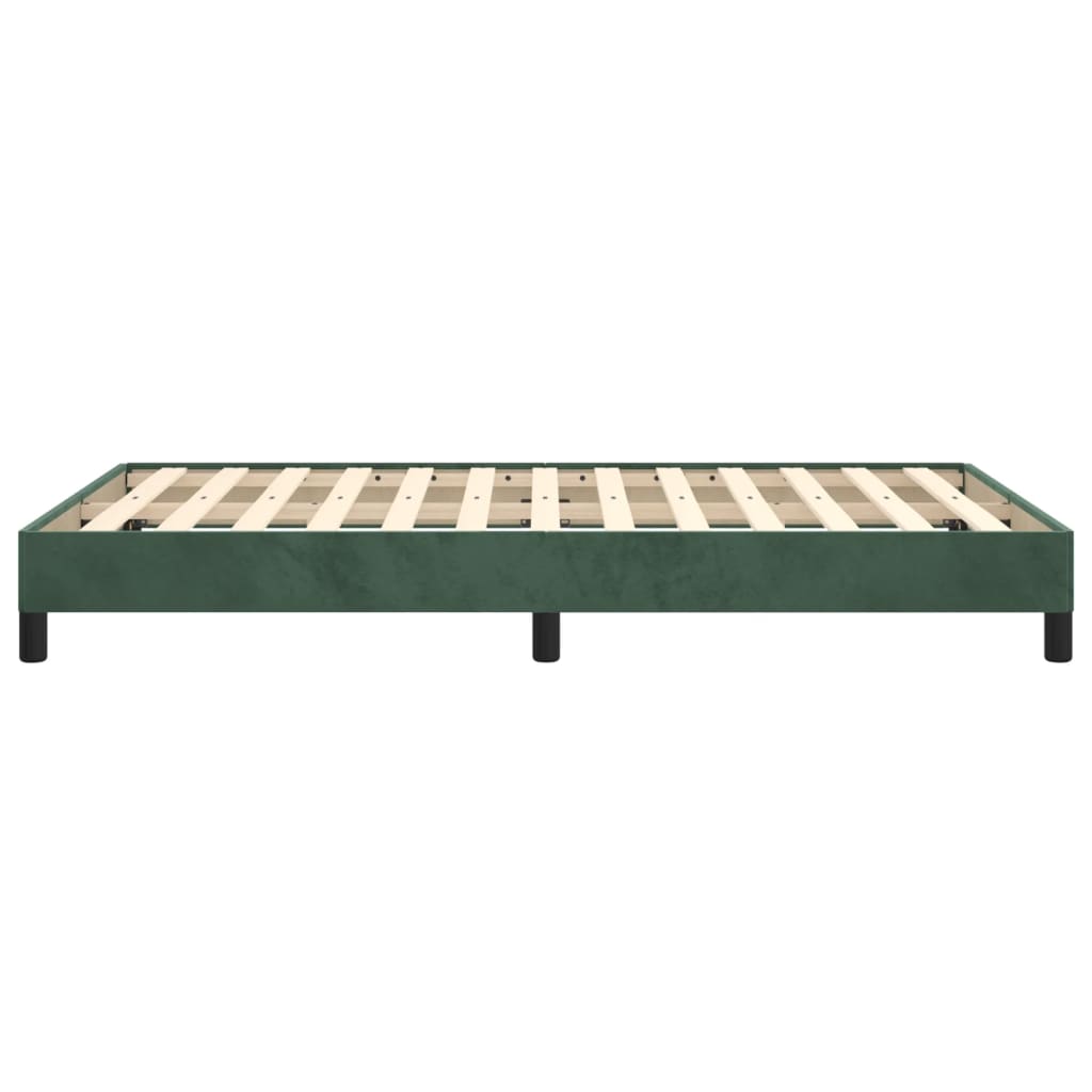 Estrutura de cama 120x200 cm veludo verde-escuro